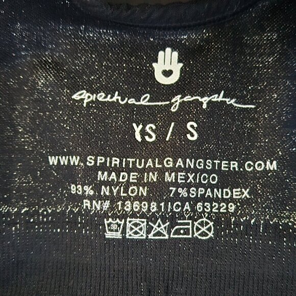 NWT Spiritual Gangster Snakeskin Print Sports Bra - XS/S Black/Silver - Picture 4 of 4